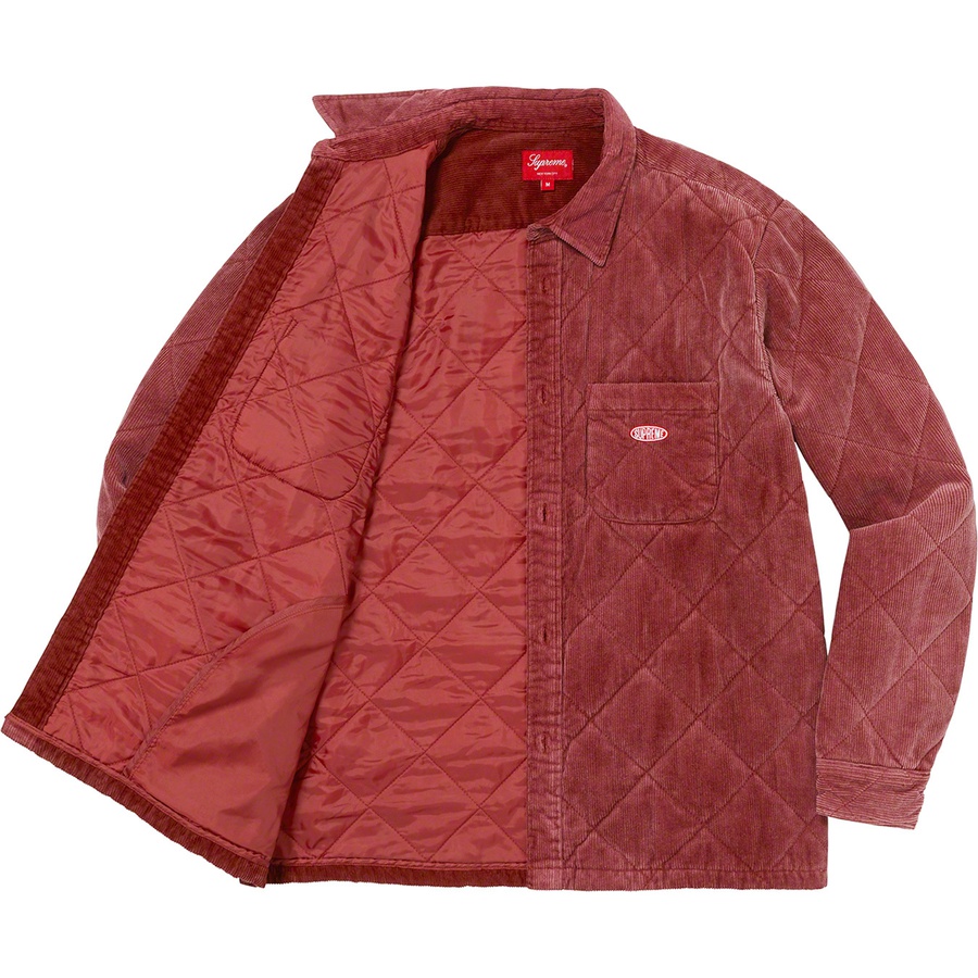 Details on Quilted Corduroy Shirt Rust from fall winter 2022 (Price is $148)