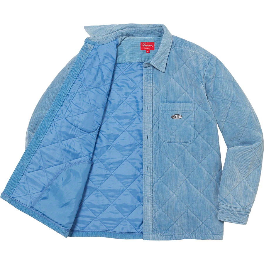Details on Quilted Corduroy Shirt Slate Blue from fall winter
                                                    2022 (Price is $148)