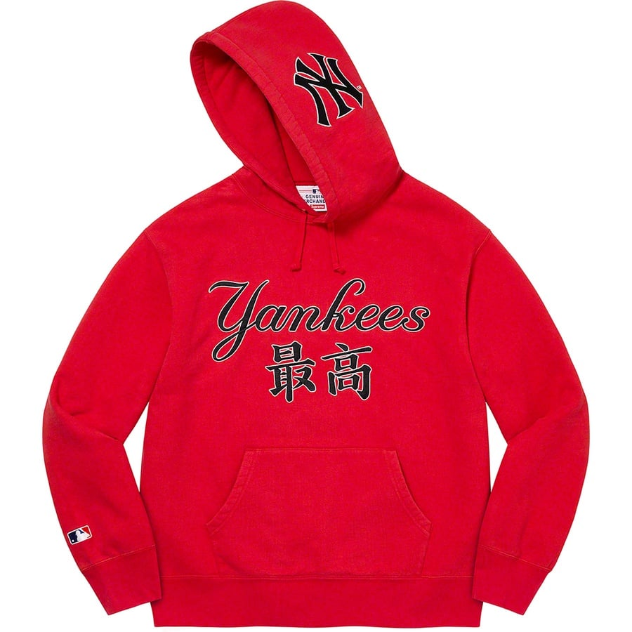 Details on Supreme New York Yankees™ Kanji Hooded Sweatshirt Red from fall winter
                                                    2022 (Price is $178)