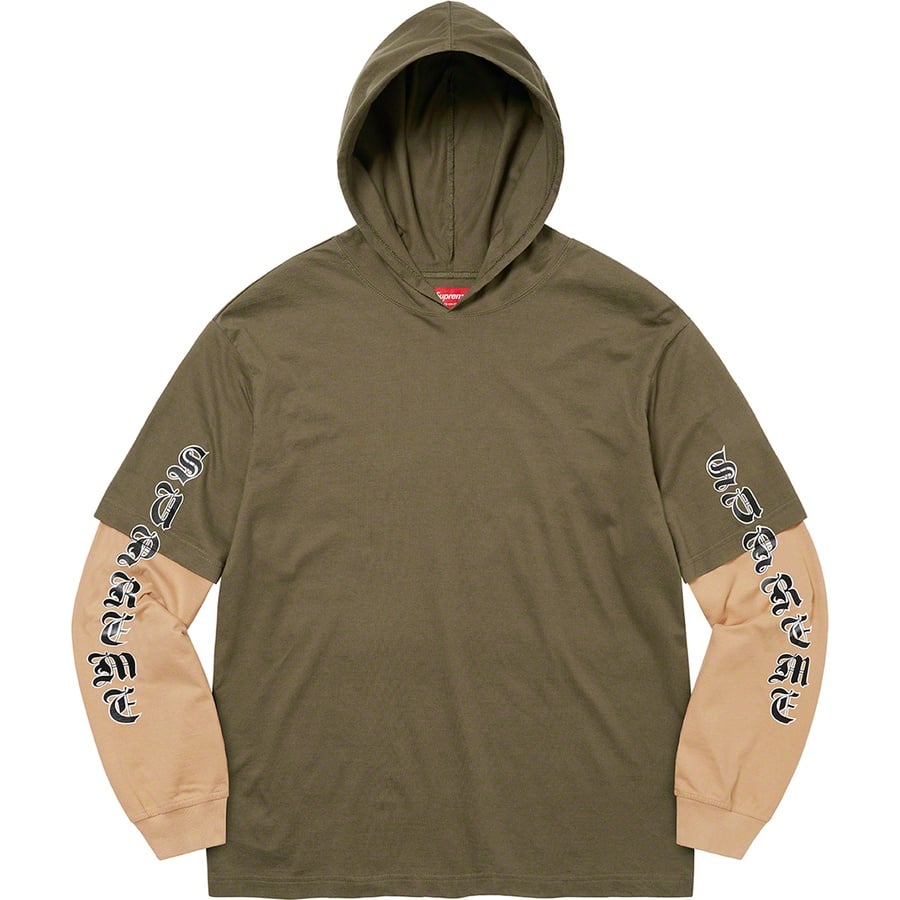 Details on Layered Hooded L S Top Olive from fall winter
                                                    2022 (Price is $98)