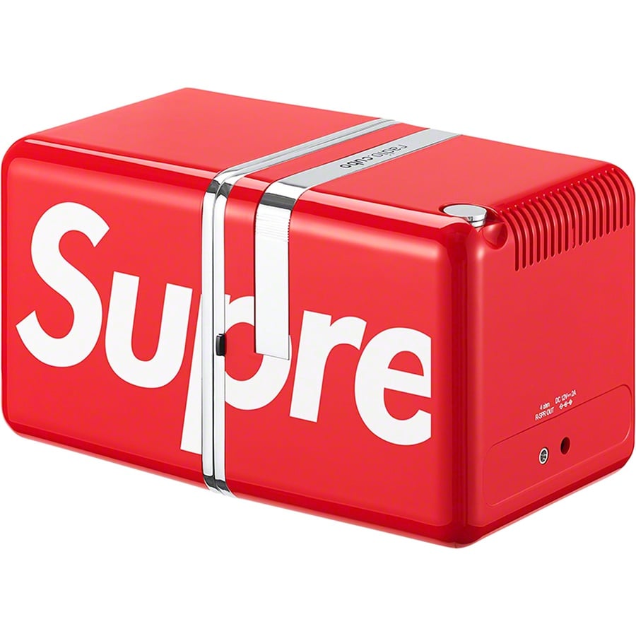 Details on Supreme Brionvega radio.cubo Red from fall winter
                                                    2022 (Price is $598)