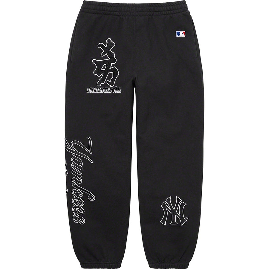 Details on Supreme New York Yankees™ Kanji Sweatpant Black from fall winter
                                                    2022 (Price is $178)