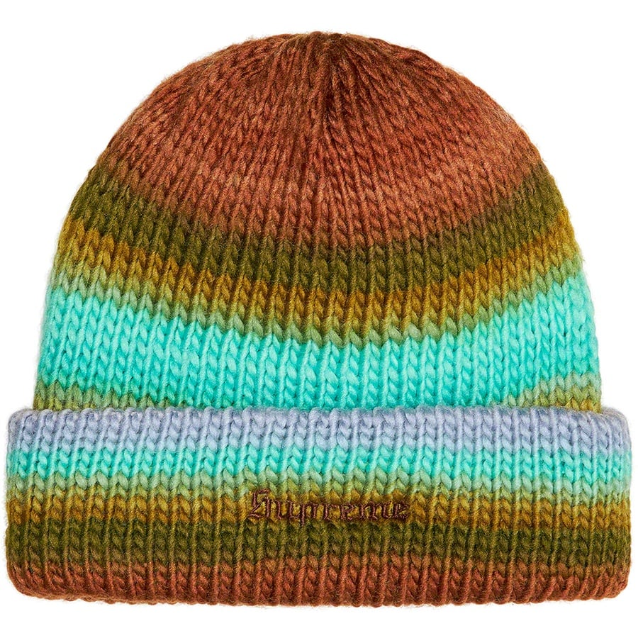 Details on Ombre Stripe Beanie Olive from fall winter
                                                    2022 (Price is $44)