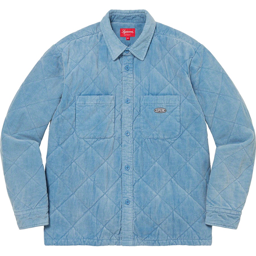 Details on Quilted Corduroy Shirt Slate Blue from fall winter 2022 (Price is $148)