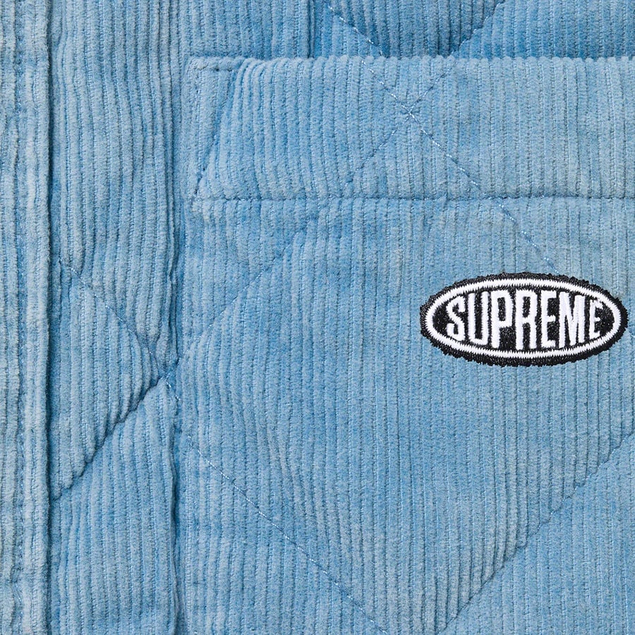 Details on Quilted Corduroy Shirt Slate Blue from fall winter
                                                    2022 (Price is $148)