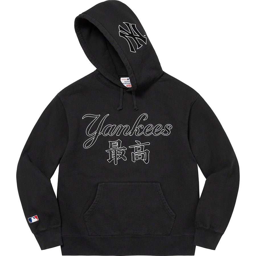 Details on Supreme New York Yankees™ Kanji Hooded Sweatshirt Black from fall winter
                                                    2022 (Price is $178)