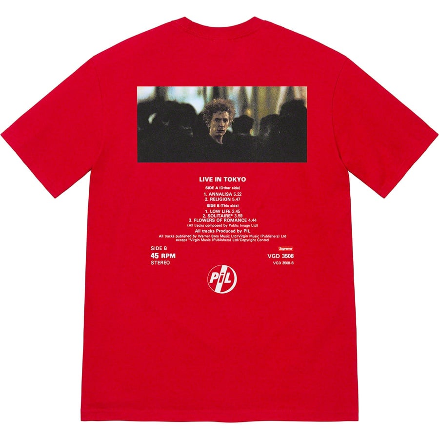 Details on PiL Live In Tokyo Tee Red from fall winter
                                                    2022 (Price is $48)