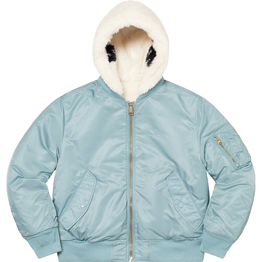 Details on Faux Fur Reversible MA-1 Light Blue from fall winter
                                                    2022 (Price is $398)