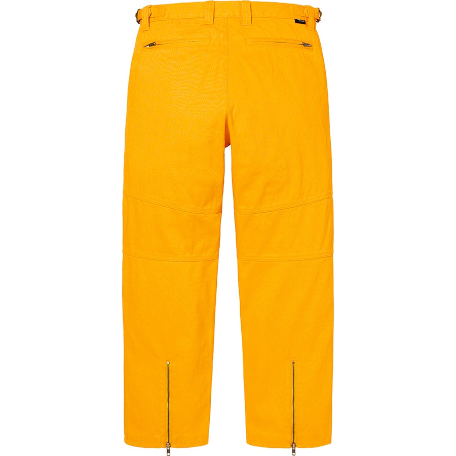 Details on Supreme Vanson Leathers Cordura Denim Racing Pant Yellow from fall winter
                                                    2022 (Price is $398)