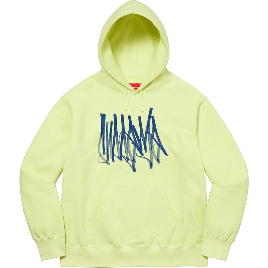 Details on Tag Hooded Sweatshirt Pale Lime from fall winter 2022 (Price is $158)