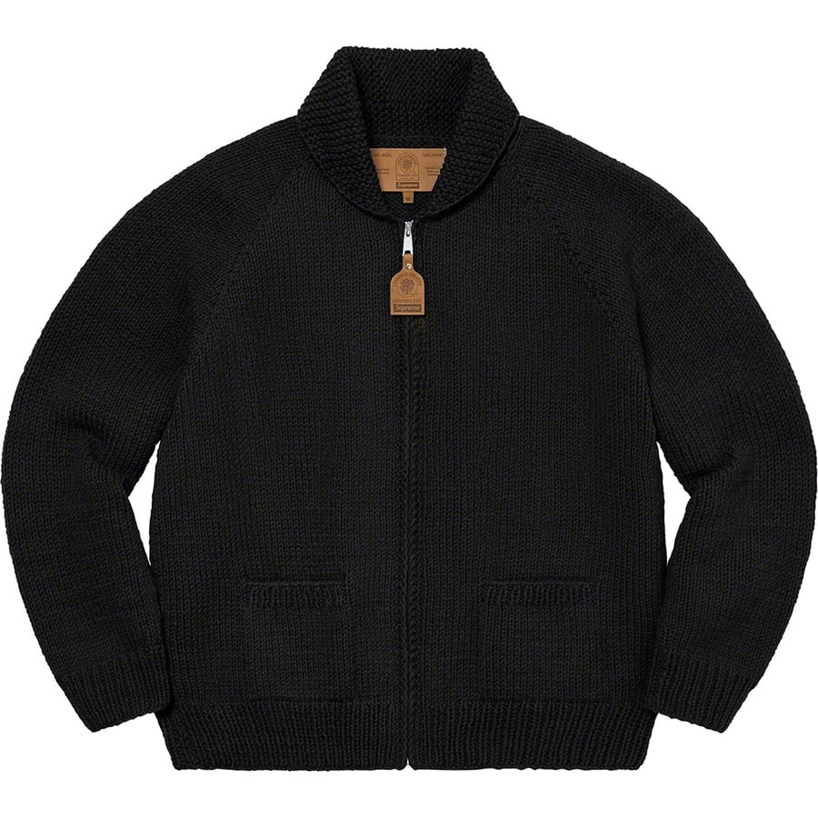 Details on Box Logo Cowichan Sweater Black from fall winter 2022 (Price is $498)