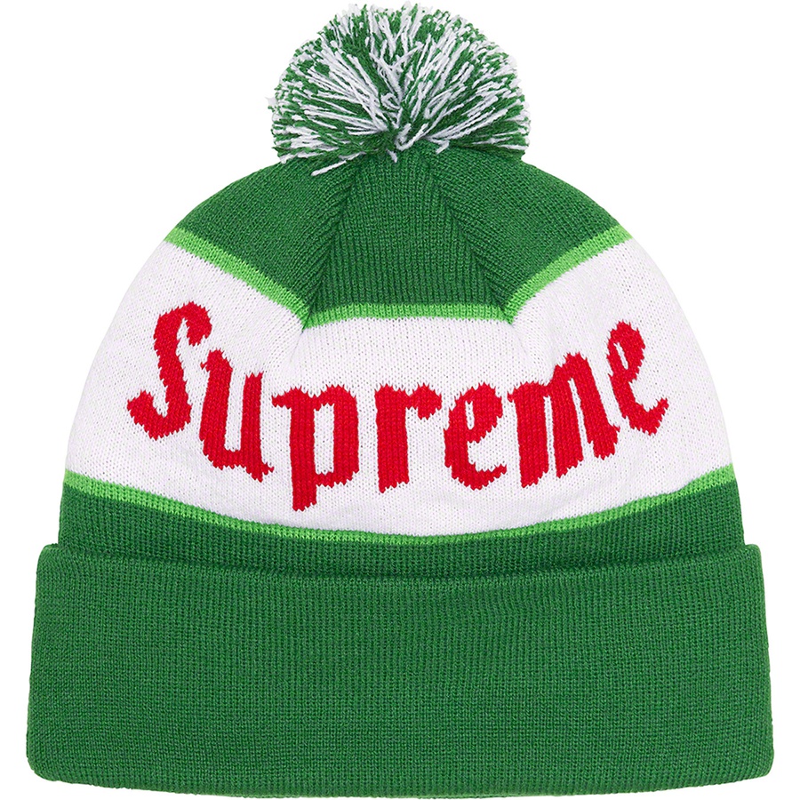 Details on Alpine Beanie Green from fall winter 2022 (Price is $40)