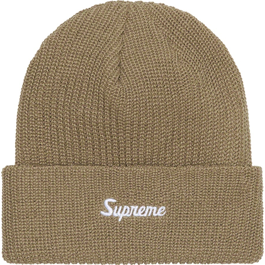 Details on Loose Gauge Beanie Taupe from fall winter
                                                    2022 (Price is $38)