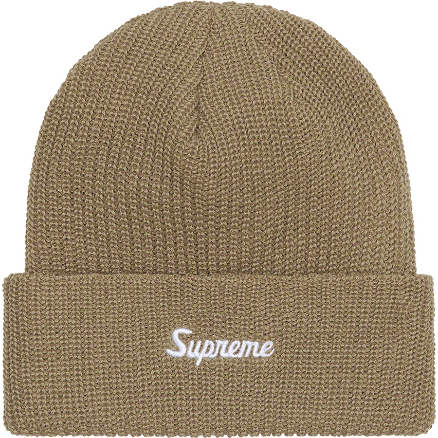 Details on Loose Gauge Beanie Taupe from fall winter
                                                    2022 (Price is $38)