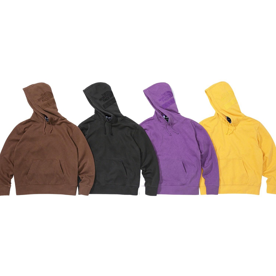 Details on Supreme The North Face Pigment Printed Hooded Sweatshirt from fall winter
                                            2022 (Price is $138)