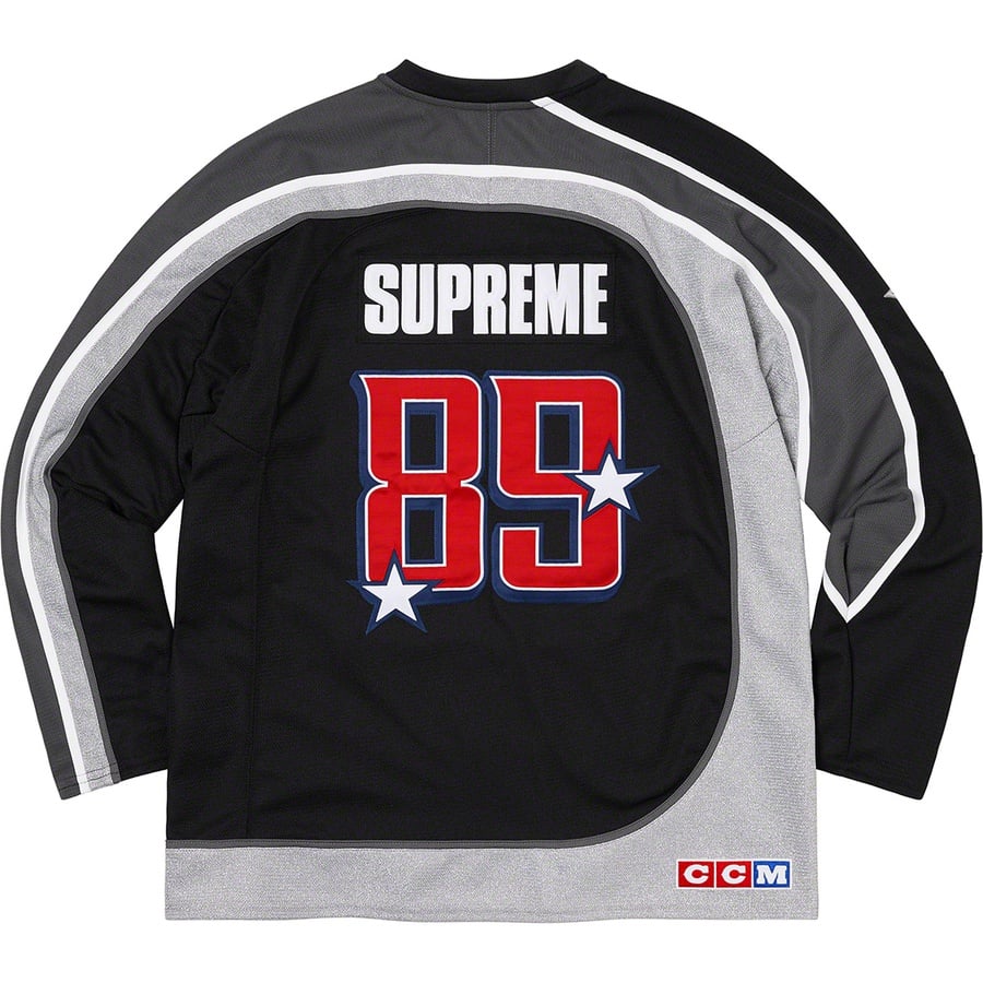 Details on Supreme CCM All Stars Hockey Jersey Black from fall winter 2022 (Price is $248)