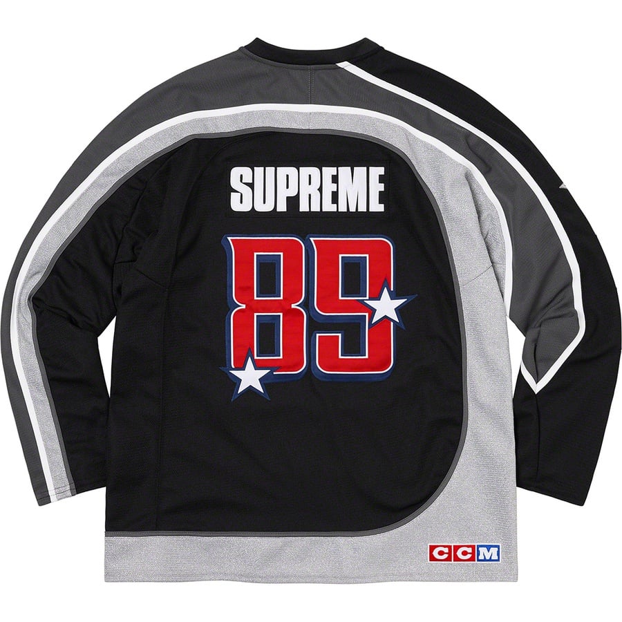 Details on Supreme CCM All Stars Hockey Jersey Black from fall winter
                                                    2022 (Price is $248)