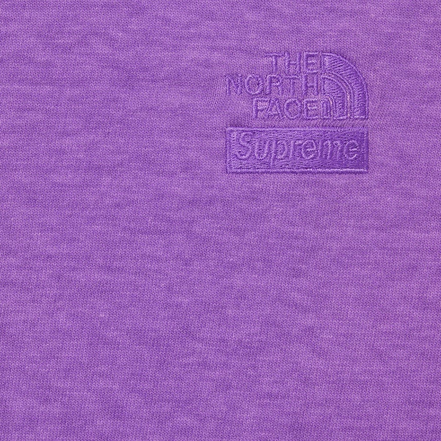 Details on Supreme The North Face Pigment Printed L S Top Purple from fall winter
                                                    2022 (Price is $68)