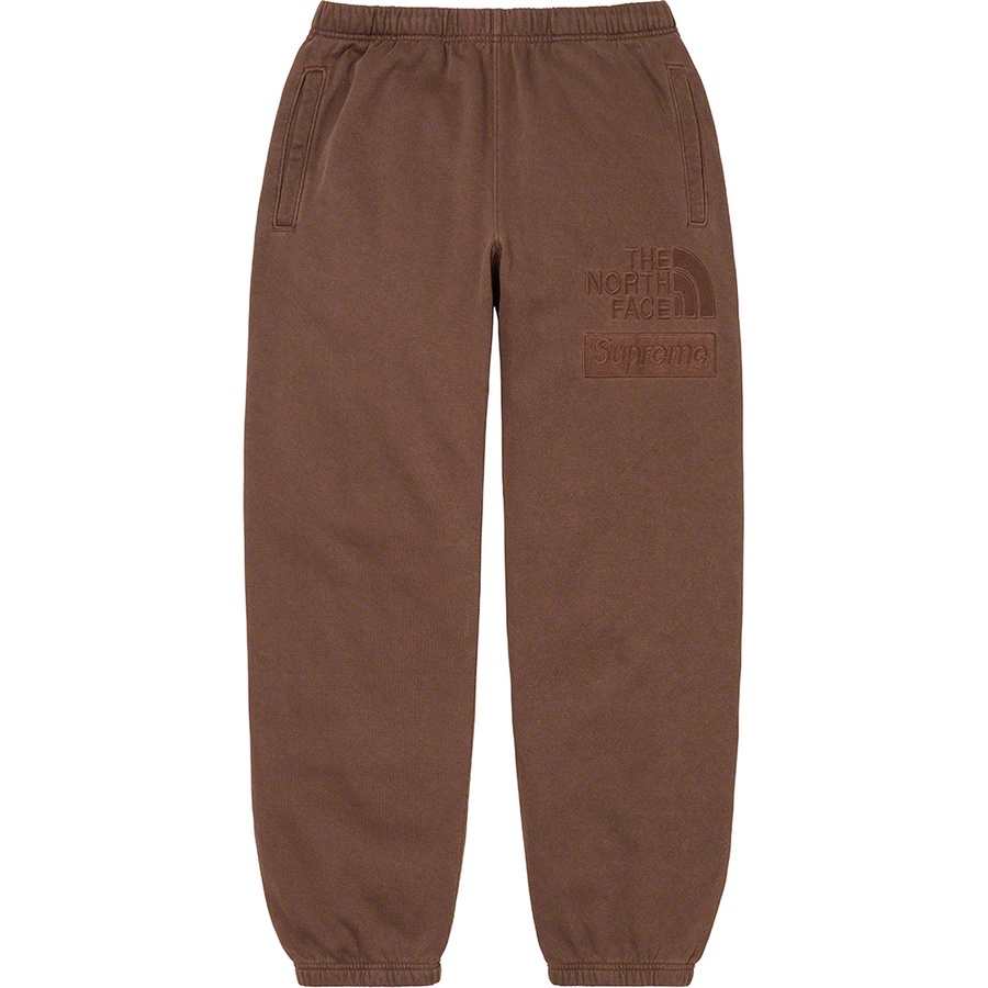 Details on Supreme The North Face Pigment Printed Sweatpant Brown from fall winter 2022 (Price is $138)