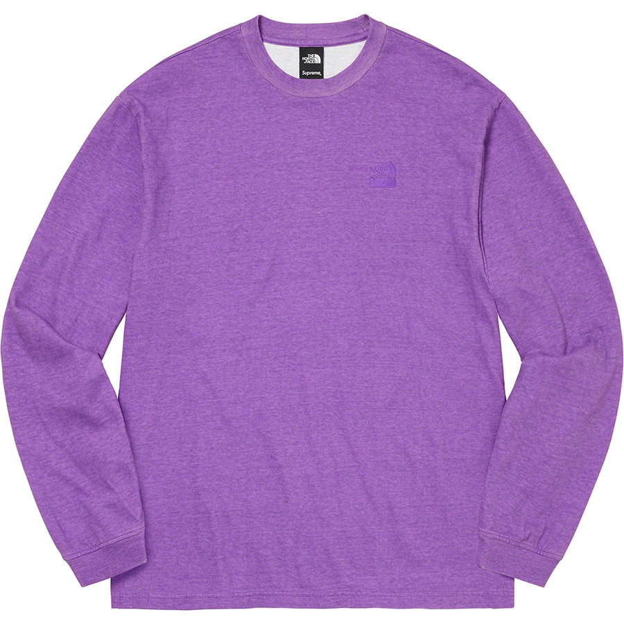 Details on Supreme The North Face Pigment Printed L S Top Purple from fall winter 2022 (Price is $68)