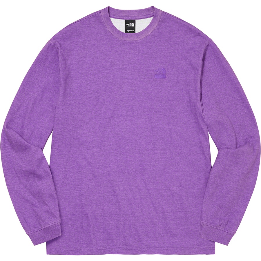 Details on Supreme The North Face Pigment Printed L S Top Purple from fall winter
                                                    2022 (Price is $68)