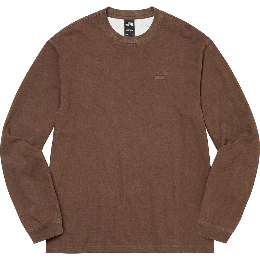 Details on Supreme The North Face Pigment Printed L S Top Brown from fall winter 2022 (Price is $68)