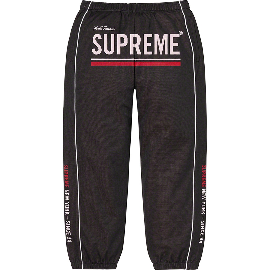 Details on World Famous Jacquard Track Pant Black from fall winter
                                                    2022 (Price is $138)