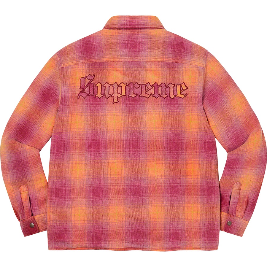 Details on Shearling Lined Flannel Shirt Orange from fall winter 2022 (Price is $148)