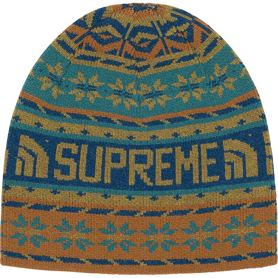 Details on Supreme The North Face Beanie Olive from fall winter
                                                    2022 (Price is $40)