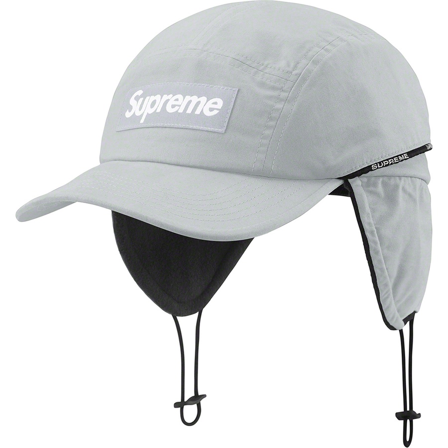 Details on Packable Earflap Camp Cap Grey from fall winter 2022 (Price is $60)
