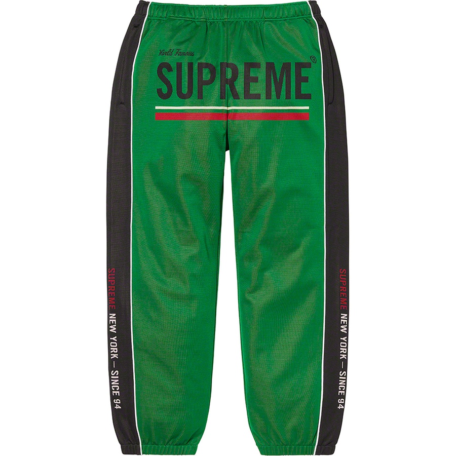 Details on World Famous Jacquard Track Pant Green from fall winter 2022 (Price is $138)