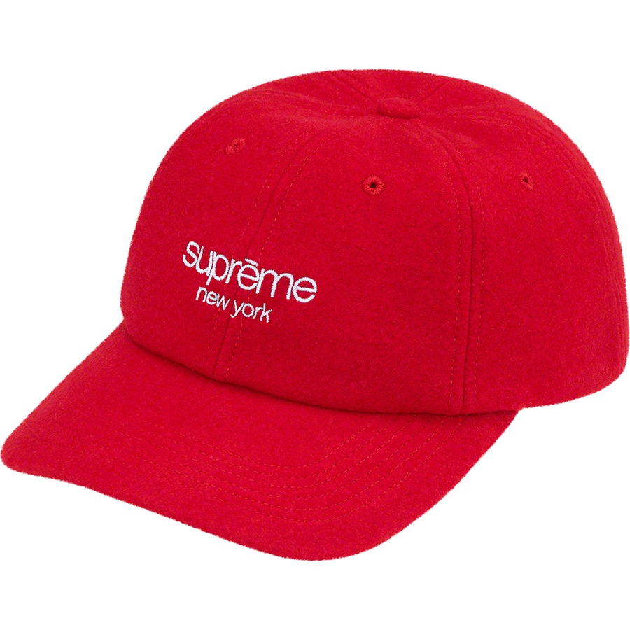 Details on Waxed Wool 6-Panel Red from fall winter 2022 (Price is $58)
