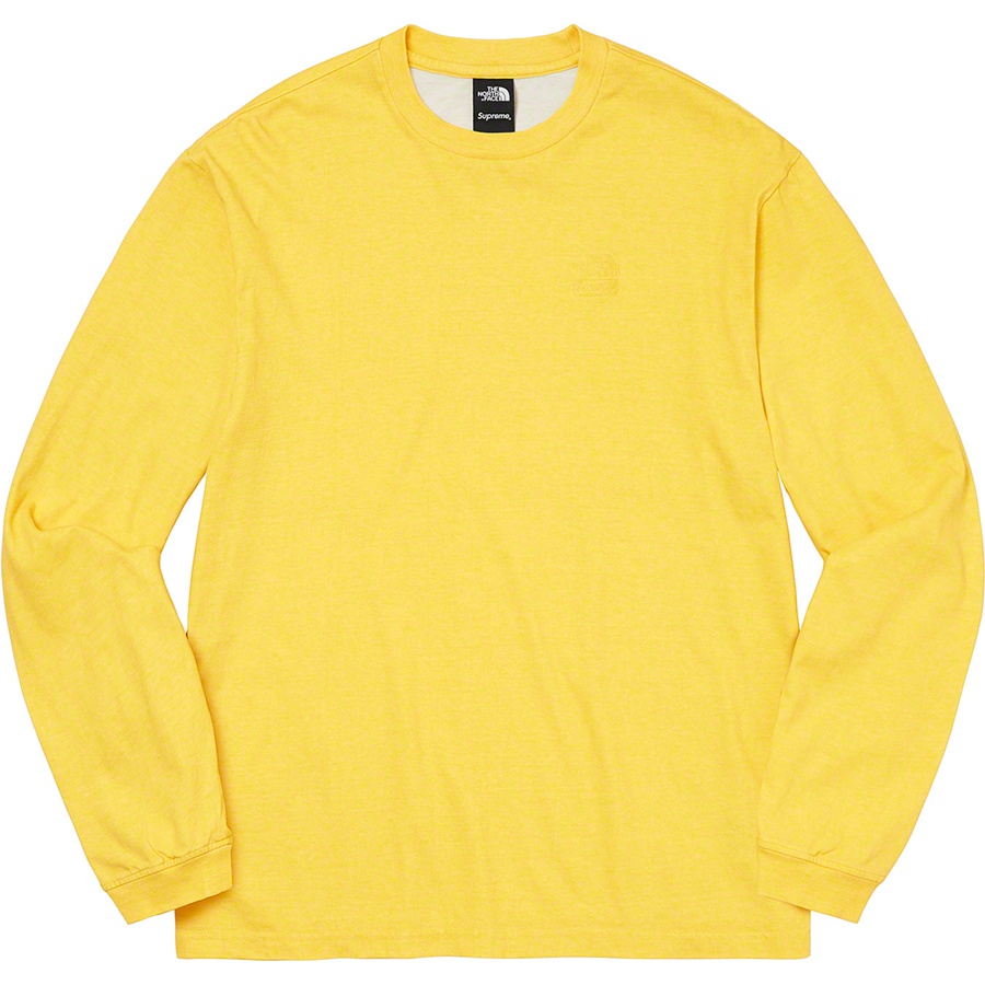 Details on Supreme The North Face Pigment Printed L S Top Yellow from fall winter 2022 (Price is $68)