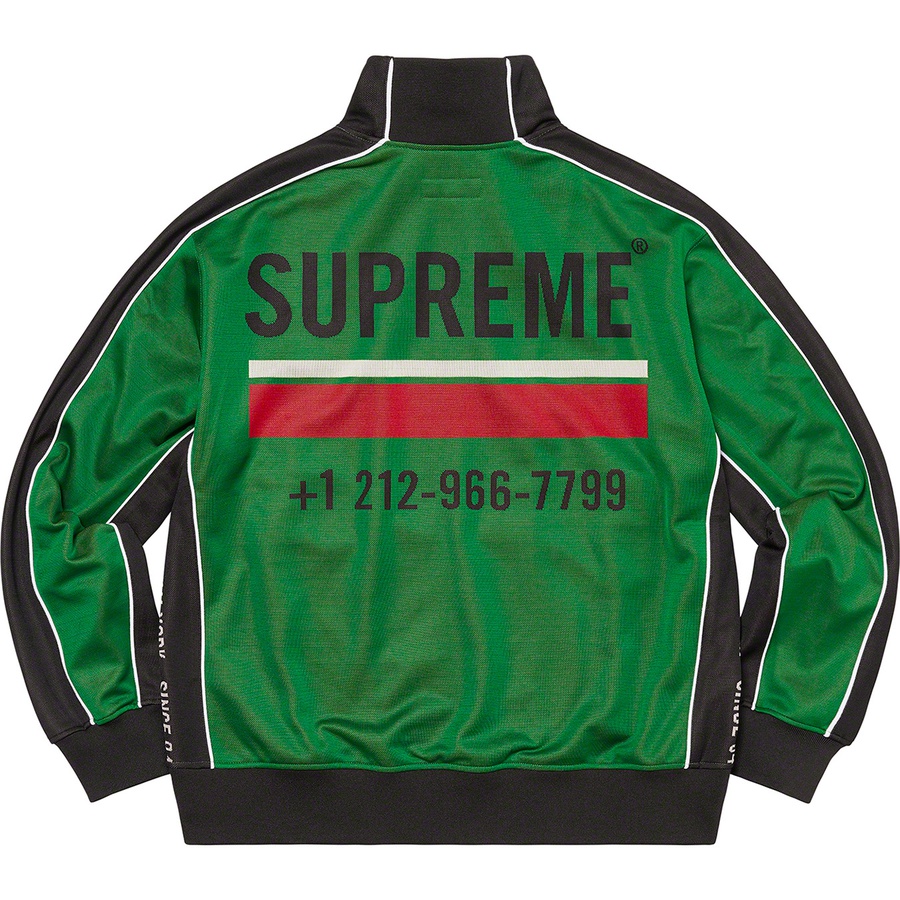 Details on World Famous Jacquard Track Jacket Green from fall winter 2022 (Price is $168)