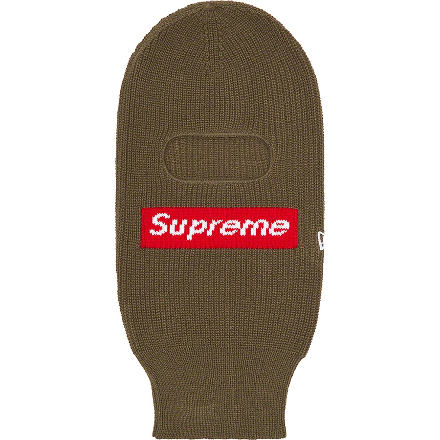 Details on New Era Box Logo Balaclava Olive from fall winter
                                                    2022 (Price is $58)