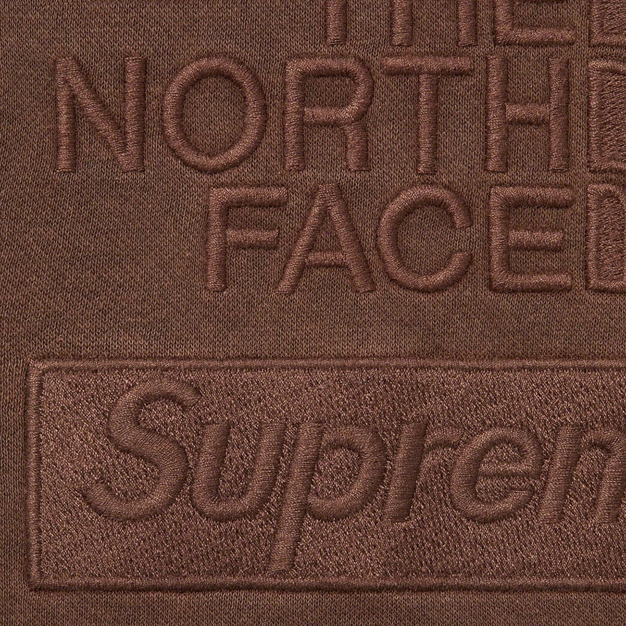 Details on Supreme The North Face Pigment Printed Hooded Sweatshirt Brown from fall winter
                                                    2022 (Price is $138)