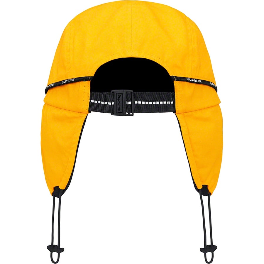 Details on Packable Earflap Camp Cap Yellow from fall winter 2022 (Price is $60)