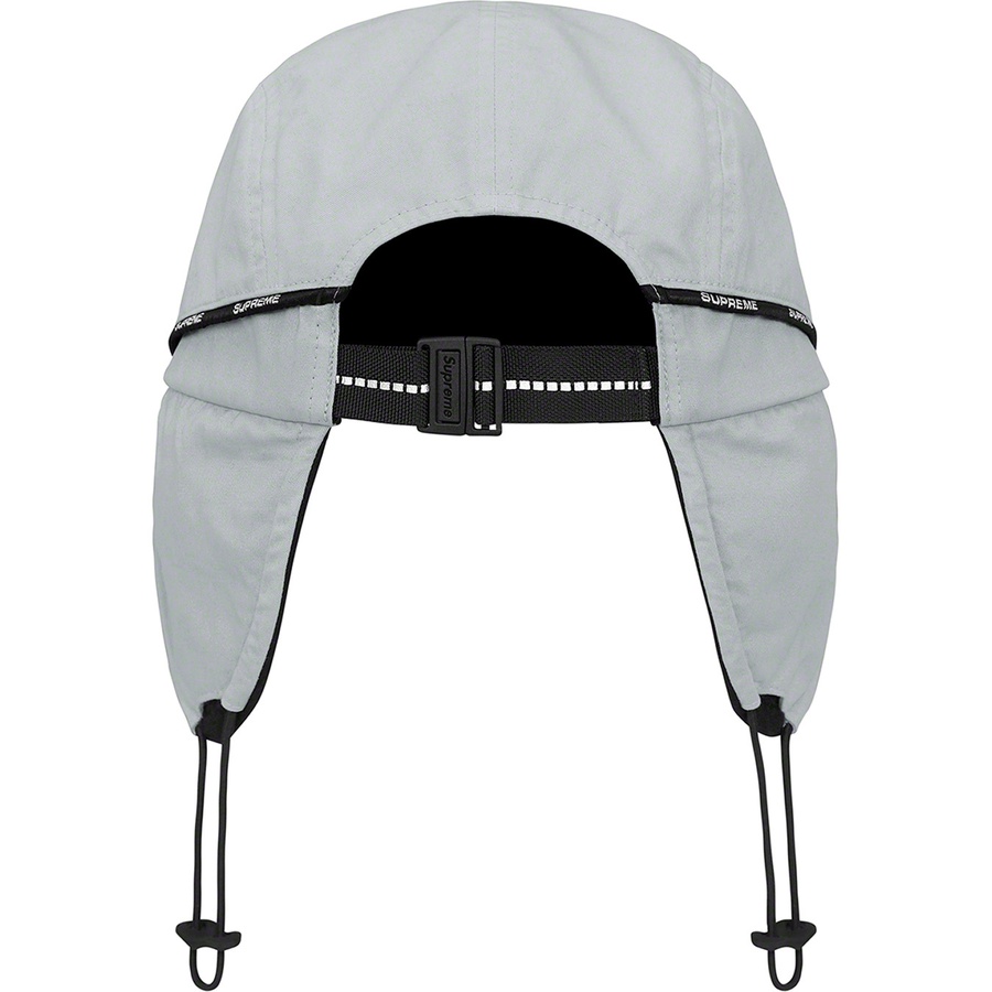 Details on Packable Earflap Camp Cap Grey from fall winter 2022 (Price is $60)