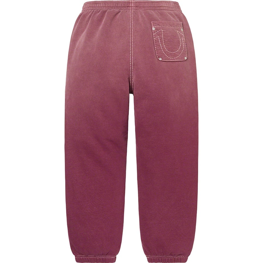 Details on Supreme True Religion Sweatpant Eggplant from fall winter
                                                    2022 (Price is $198)