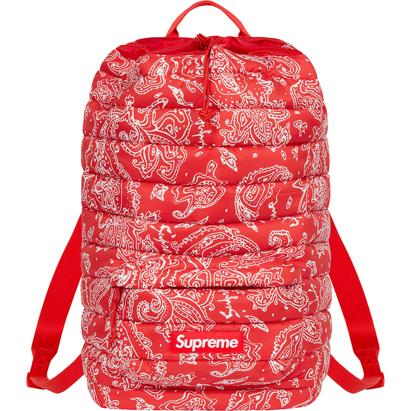 Supreme Puffer Backpack Blue Paisley