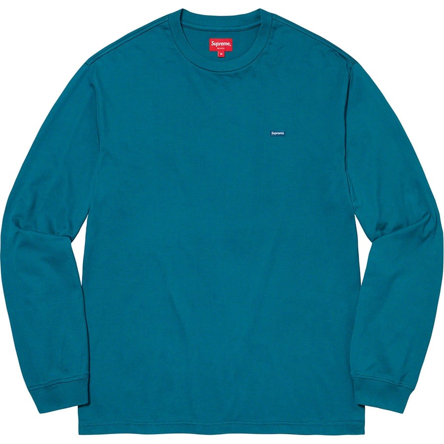 Details on Small Box L S Tee Teal from fall winter 2022 (Price is $68)