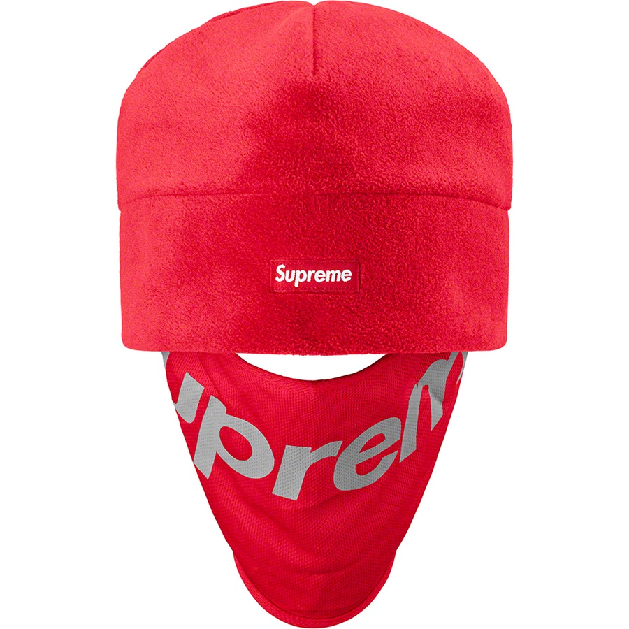 Details on Polartec Facemask Beanie Red from fall winter 2022 (Price is $44)