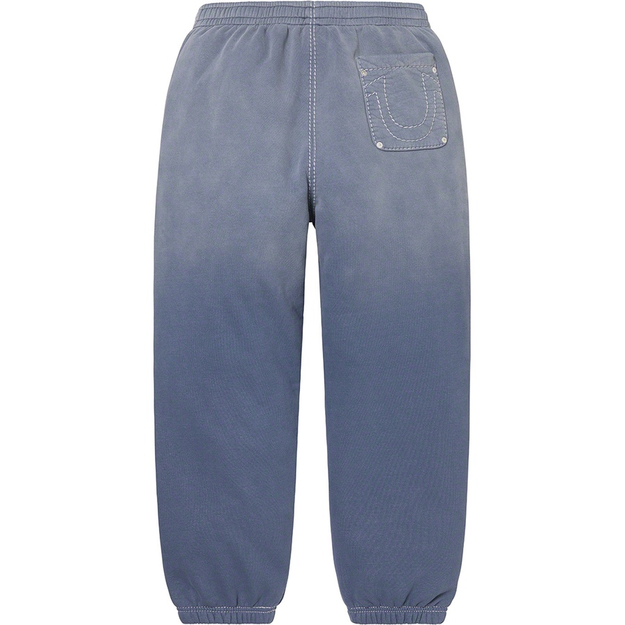 Details on Supreme True Religion Sweatpant Indigo from fall winter
                                                    2022 (Price is $198)