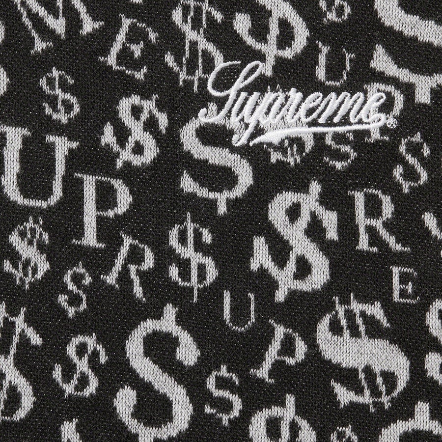 Details on Currency Jacquard Zip L S Polo Black from fall winter 2022 (Price is $118)