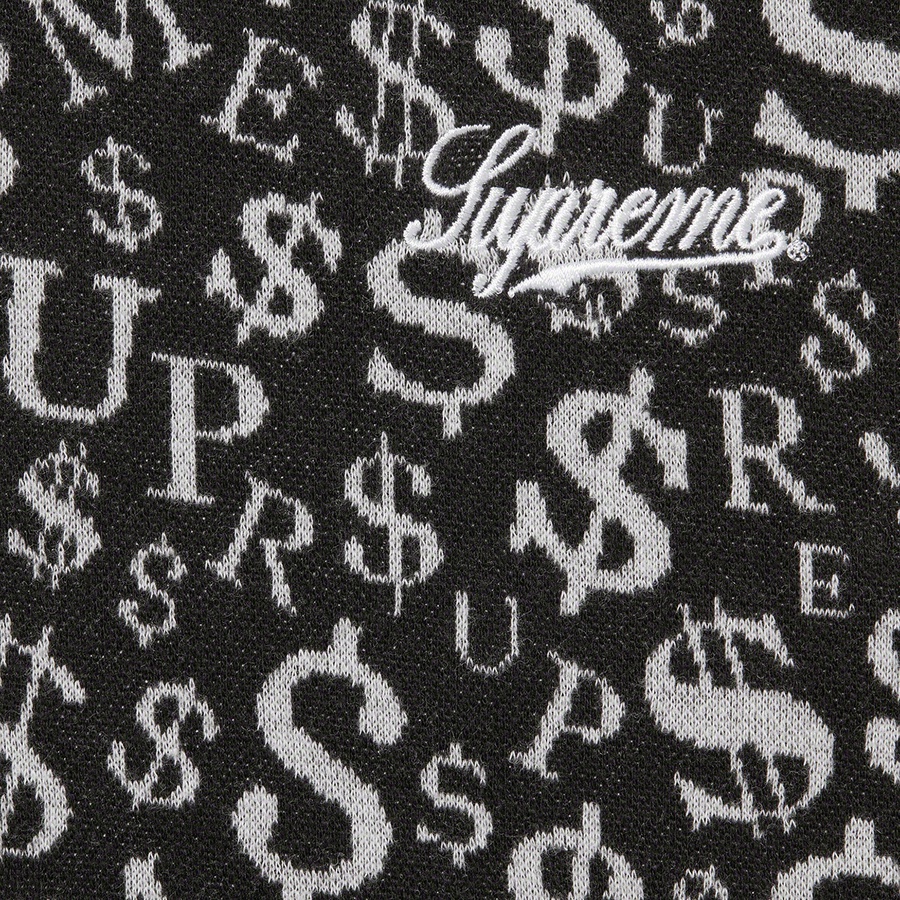 Details on Currency Jacquard Zip L S Polo Black from fall winter
                                                    2022 (Price is $118)