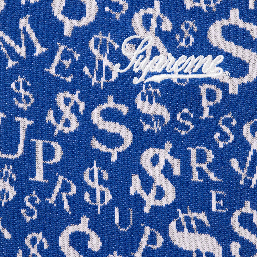 Details on Currency Jacquard Zip L S Polo Blue from fall winter 2022 (Price is $118)