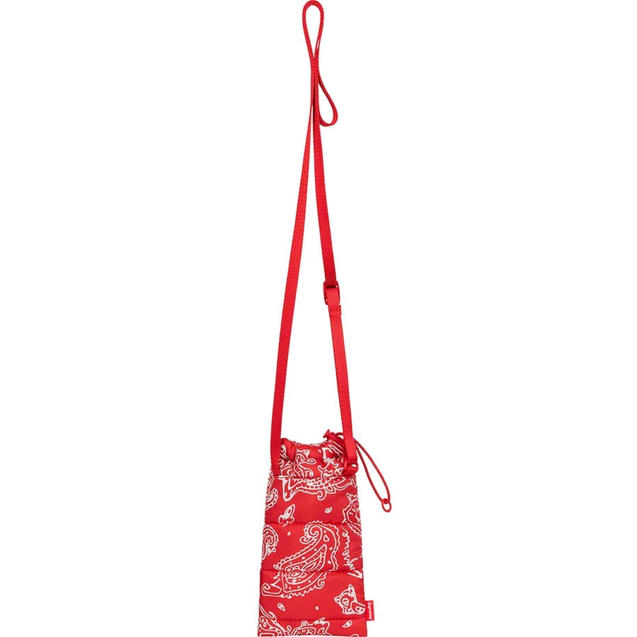 Details on Puffer Neck Pouch Red Paisley from fall winter
                                                    2022 (Price is $30)