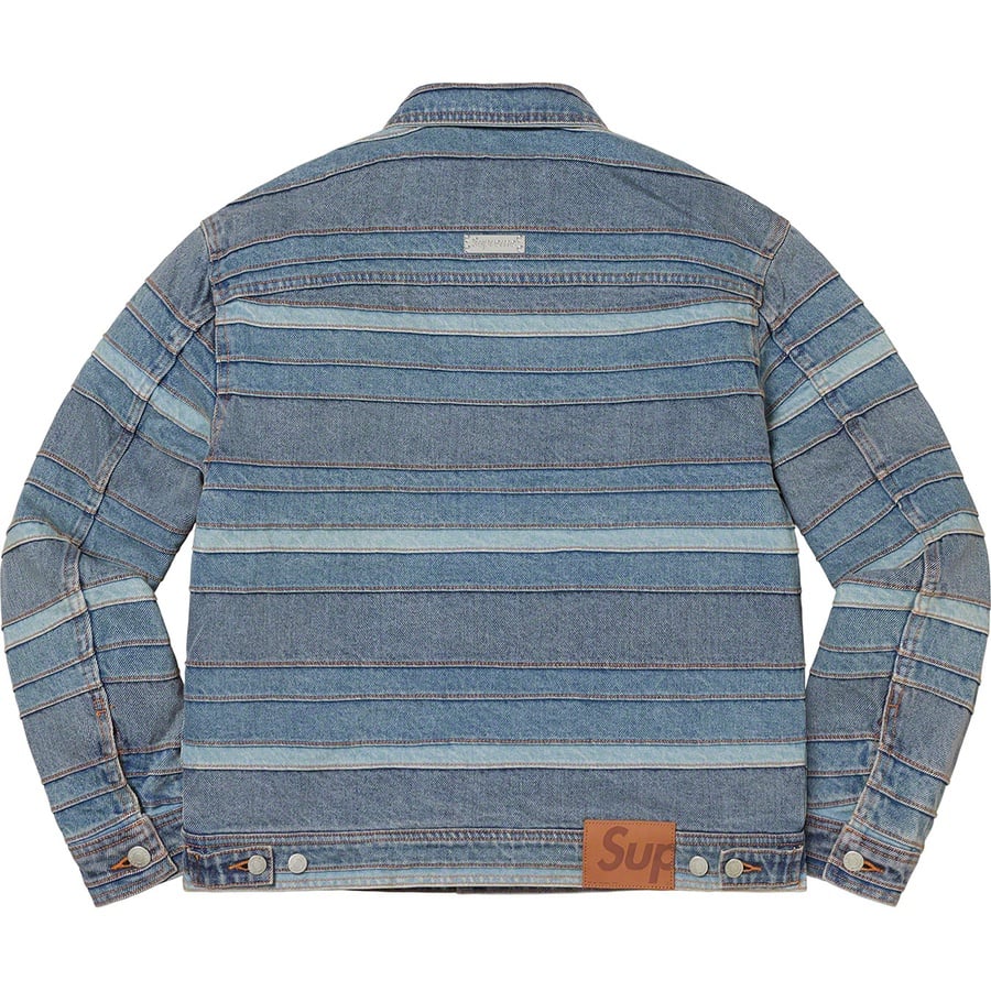 Details on Layered Denim Trucker Jacket Washed Blue from fall winter
                                                    2022 (Price is $298)