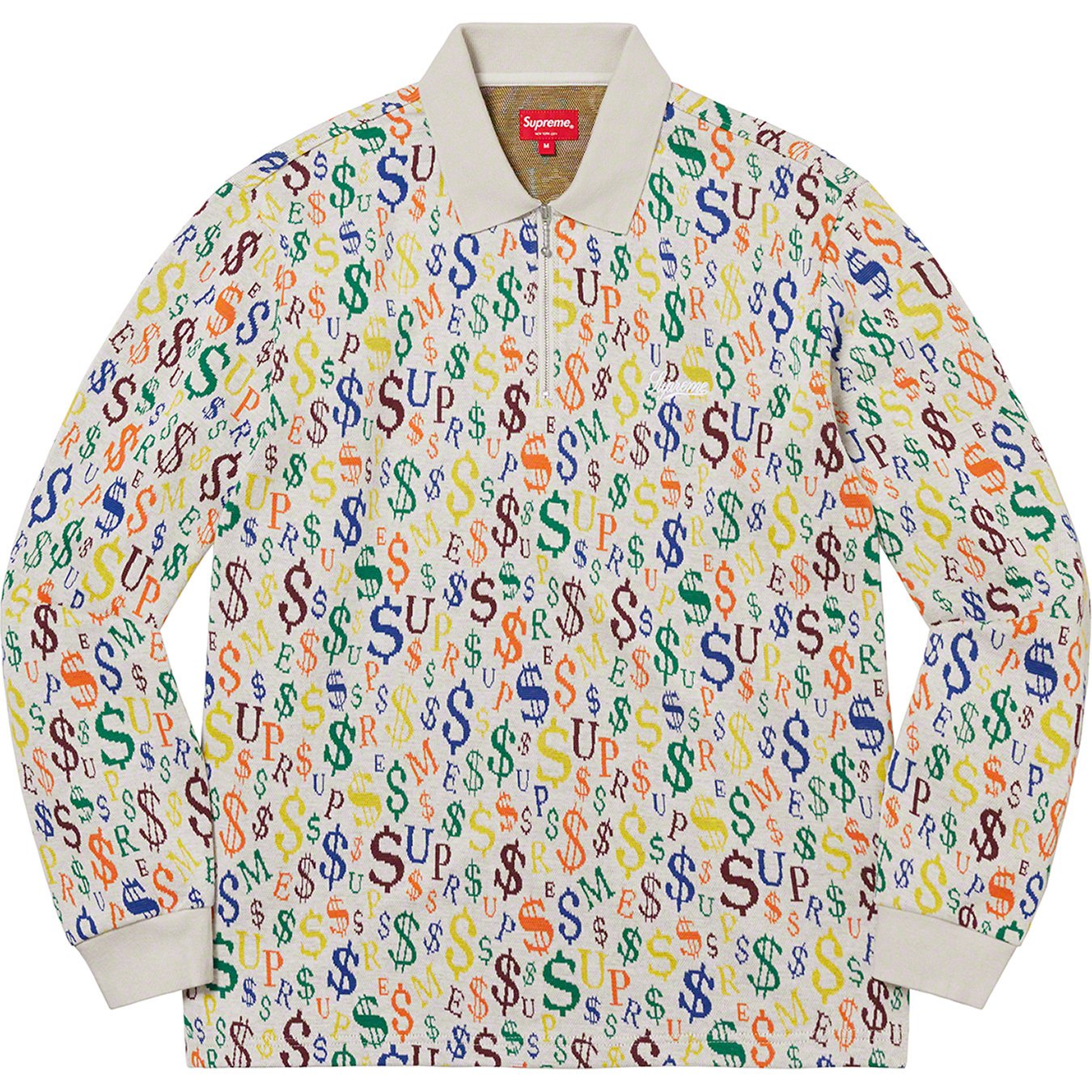 Currency Jacquard Zip L S Polo - fall winter 2022 - Supreme