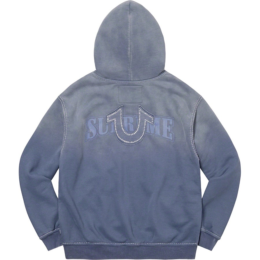 Details on Supreme True Religion Zip Up Hooded Sweatshirt Indigo from fall winter
                                                    2022 (Price is $248)